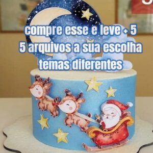arquivo Topo de bolo de natal aquarelado