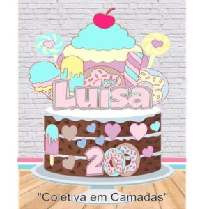 Arquivo Topo de Bolo Doces e Guloseimas Camadas #9150 Studio