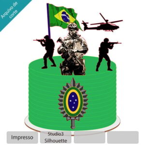 Arquivo topo de bolo Exército Brasileiro +1 tema da loja