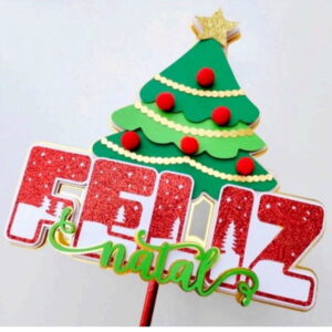 Arquivo Topo de Bolo Feliz Natal Arvore Camadas 14627 Studio
