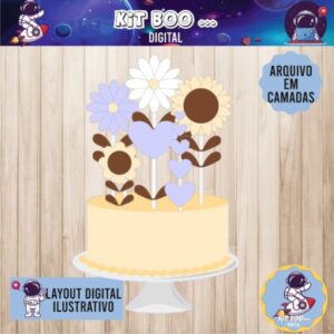 Arquivo Topo de Bolo - Flores