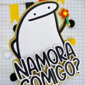ARQUIVO TOPO DE BOLO FLORK NAMORA COMIGO #13740