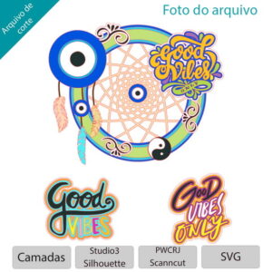ARQUIVO Topo de bolo Good Vibes Only +1 tema da loja