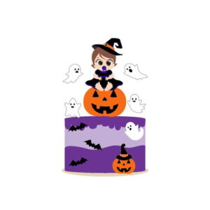 Arquivo Topo de Bolo Halloween Baby Bruxa