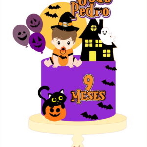Arquivo Topo de Bolo Halloween Menino Baby