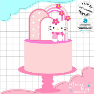 Arquivo Topo de Bolo - Hello Kitty Camadas 005