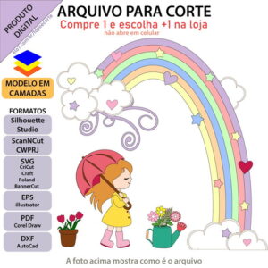 Arquivo Topo De Bolo Jardim Arco-íris +1 Arquivo Da Loja