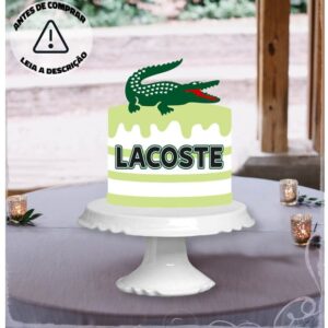 Arquivo topo de bolo Lacoste em camadas