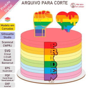 ARQUIVO Topo de bolo LGBT +1 arquivo da loja