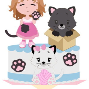 Arquivo Topo de Bolo - Menina e Menino Gatinhos