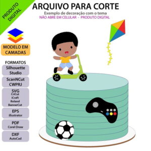 Arquivo Topo De Bolo Menino Brincando +1 Arquivo Da Loja