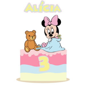 Arquivo Topo de Bolo Minnie Baby Camada