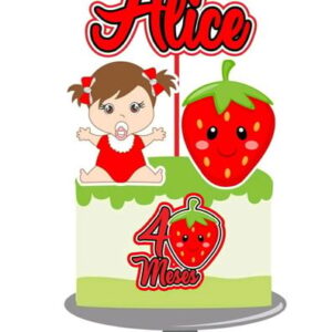 Arquivo topo de bolo Morango