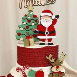 Arquivo Topo de Bolo Natal Papai Noel Oculos #14626 Studio