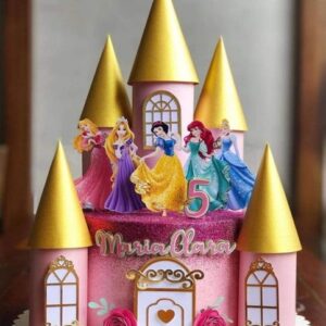 Arquivo topo de bolo princesas disney castelo