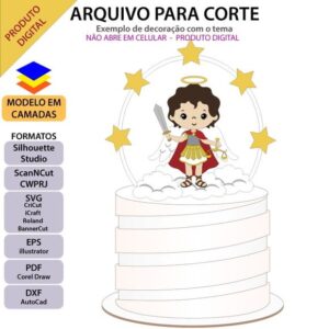 Arquivo Topo De Bolo São Miguel Arcanjo +1 Arquivo Da Loja