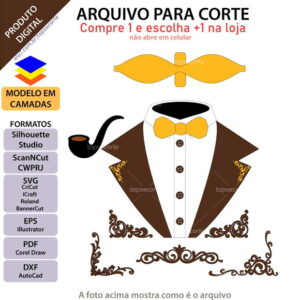 Arquivo Topo de Bolo Terno Arabescos +1 Arquivo da Loja
