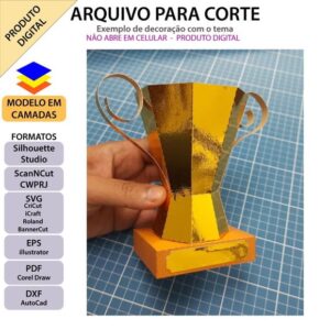 Arquivo Topo de Bolo Troféu 3d +1 Arquivo da Loja