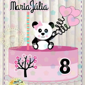 Arquivo topo de bolo ursinho panda EM CAMADAS REF: 733