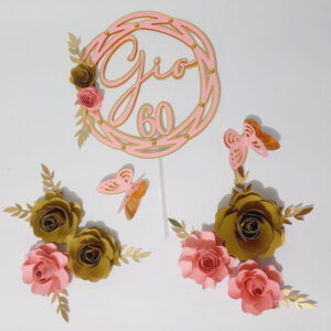 Arquivo Topo Flores Rosa e Dourado