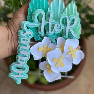 Arquivos de corte topo de bolo 40 anos com flores 3d