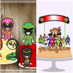 ARQUIVOS DE CORTE TOPO DE BOLO power ranger