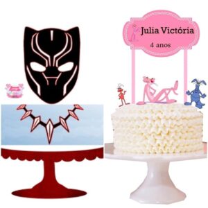 ARQUIVOS DE CORTE TOPOs DE BOLO pantera cor de rosa e negra