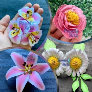 Arquivos de Cortes Flores Realistas / Combo com 4 Arquivos