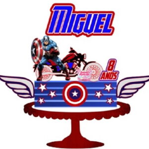 Arquivos Silhouette topo de bolo em camadas Capitão America