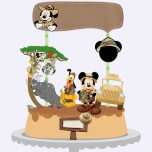 Arquivos Silhouette topo de bolo Mickey Safari em camada
