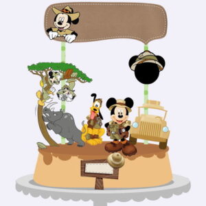 Arquivos Silhouette topo de bolo Mickey Safari em camada