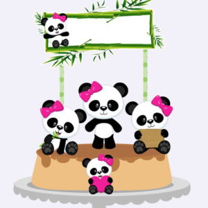Arquivos Silhouette topo de bolo Panda em camada
