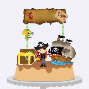 Arquivos Silhouette topo de bolo Piratas em camada