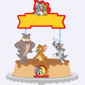 Arquivos Silhouette topo de bolo Tom e Jerry em camadas 02