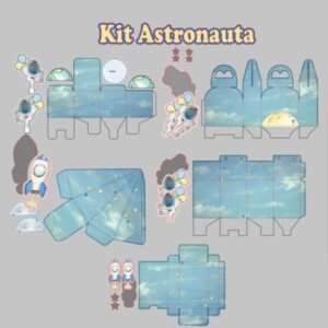 Astronauta Aquarela-arquivos de Corte em Studio e pdf 2894
