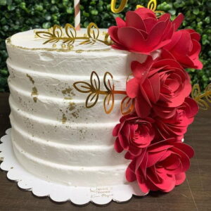 Combo 5 Arquivo de Corte Flores para Topo de Bolo com Folhas