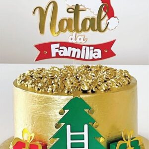 Topo de Bolo Natal da Família Arquivo de Corte #5