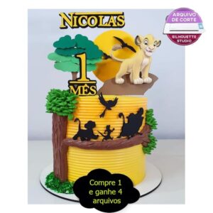 G832- Arquivo De Corte -topo De Bolo Rei Leão Simba