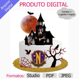 G913 - Arquivo Topo de Bolo - Wandinha