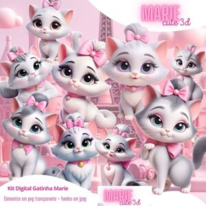 Gatinha Marie 3d-kit Digital Elementos em Png 06114