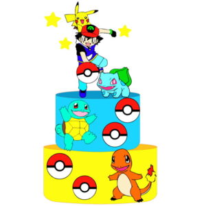 Kit C/ 5 Arquivo De Corte: Topo De Bolo Pokémom 004