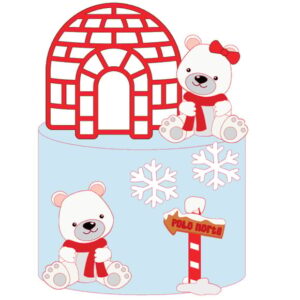 KIT C/ 5: ARQUIVO DE CORTE TOPO DE BOLO URSO POLAR 001