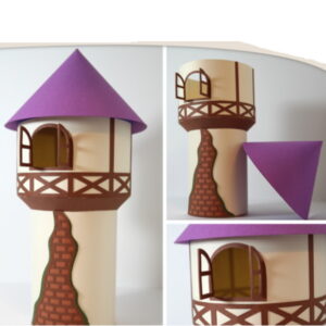 Kit c/ 5 arquivos de corte 68-CAIXA TORRE RAPUNZEL STUDIO
