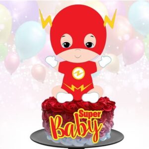 Kit com 5 arquivos de corte:01-THE FLASH TOPO DE BOLO CAMADA