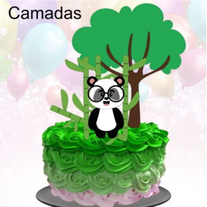 Kit com 5 arquivos de corte 10-PANDA TOPO DE BOLO EM CAMADAS