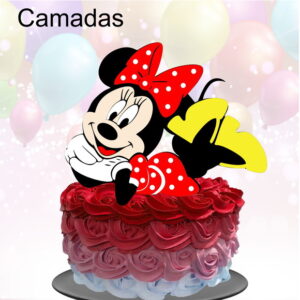 Kit com 5 arquivos de corte 23-MINNIE TOPO DE BOLO CAMADAS