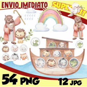 Kit Digital Arca de Noé Aquarela