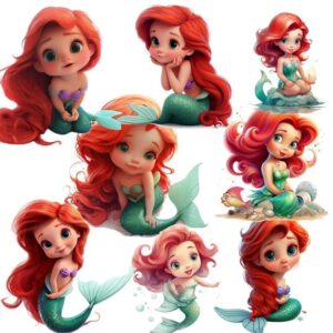 Kit Digital Princesa Ariel Baby-arquivos Digitais Png 05104