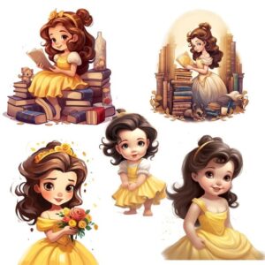 Kit Digital Princesa Bela Baby-arquivos Digitais Png 05104