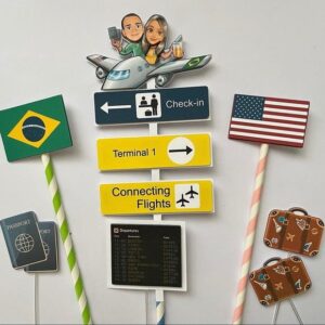 Kit Digital Topo de Bolo Viagem
